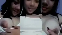 Gadis Muda Digoyang Payudara Dengan Puting Coklat Menggoda