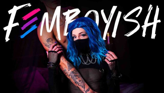 Topeng Goth Femboy Bergoyang Di Atas Kontol Besar