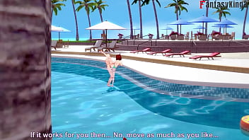Anzu Mazaki Digoyang Di Kolam Renang | Adegan Panas Yu-gi-oh | Bikini, Step, Dan Pov Seru Di Sheer & Ptrn