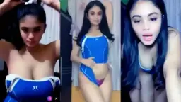 Kylie Dengan Gaun Biru Yang Menonjolkan Payudara Besarnya