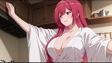 Anak Tiri Pulang Lebih Awal, Ngelihat Istri Bapaknya Masak Cuma Pakai Jubah Tipis. Kureha Enomoto Cosplay Cabul (buatan Ai).